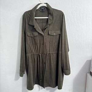 torrid olive green utility drawstring-waist jacket